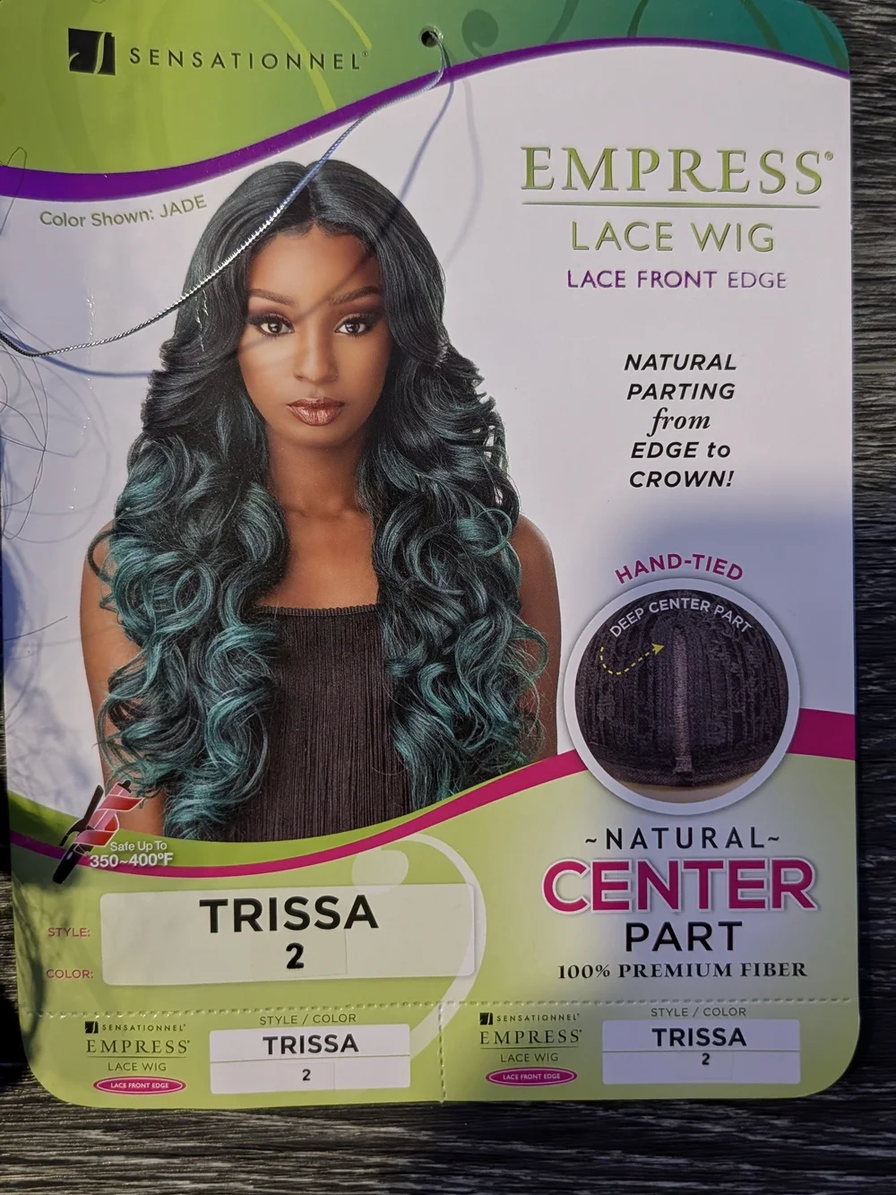 Sensationnel Empress Natural Center Part Synthetic Lace Front Edge Wig TRISSA